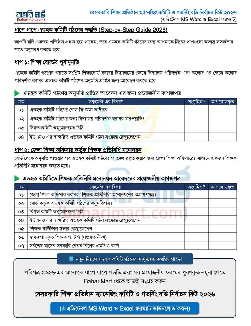 ১. চেক লিস্ট